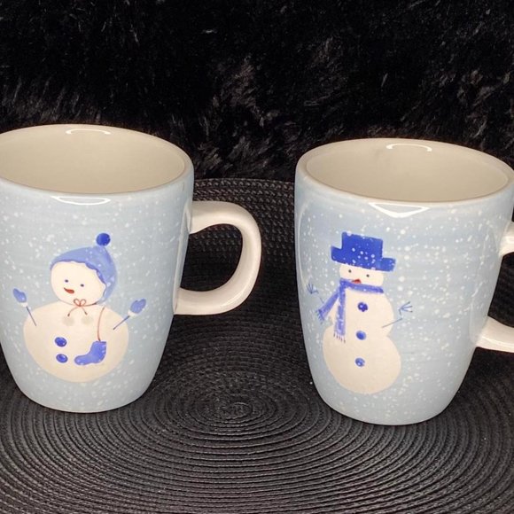NWOT - Snowman Coffee mugs - Pair - Picture 1 of 4